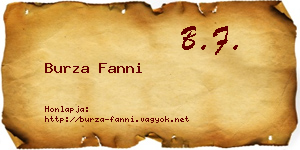 Burza Fanni névjegykártya