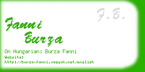 fanni burza business card